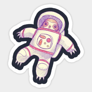 Astronaut Sloth Drawing Sticker